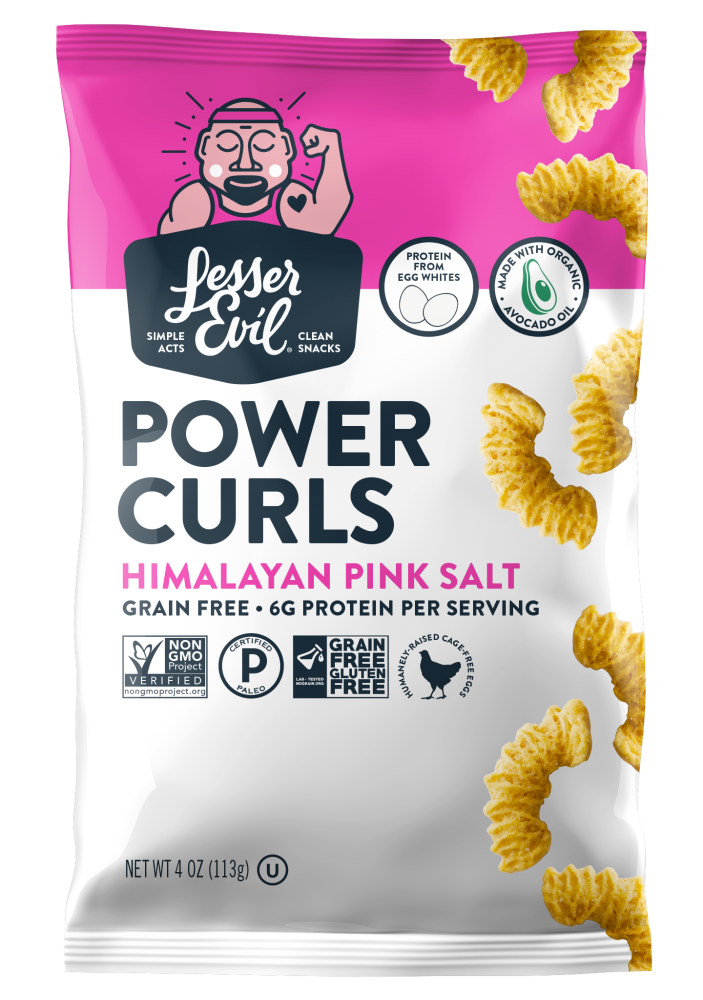 LesserEvil Power Curls Himalayan Pink Salt 113g bag