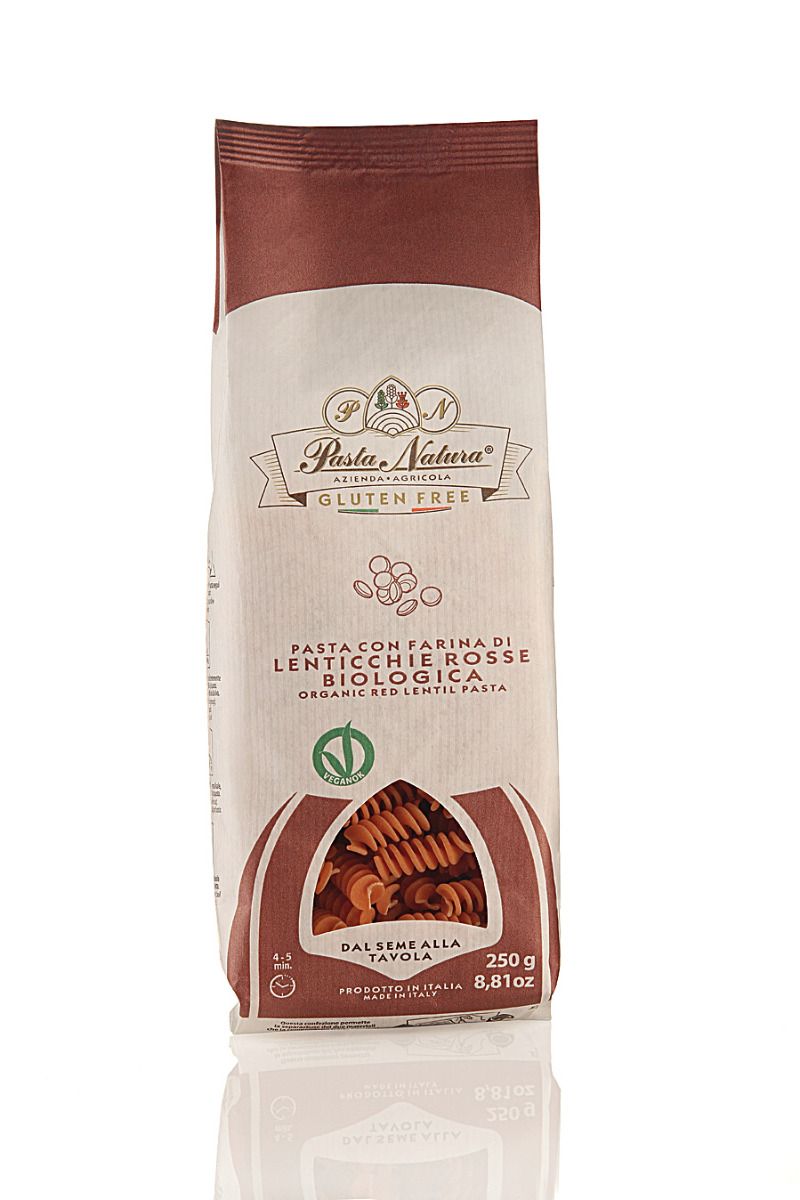 Pasta Natura Red Lentil Fusilli 250g pack