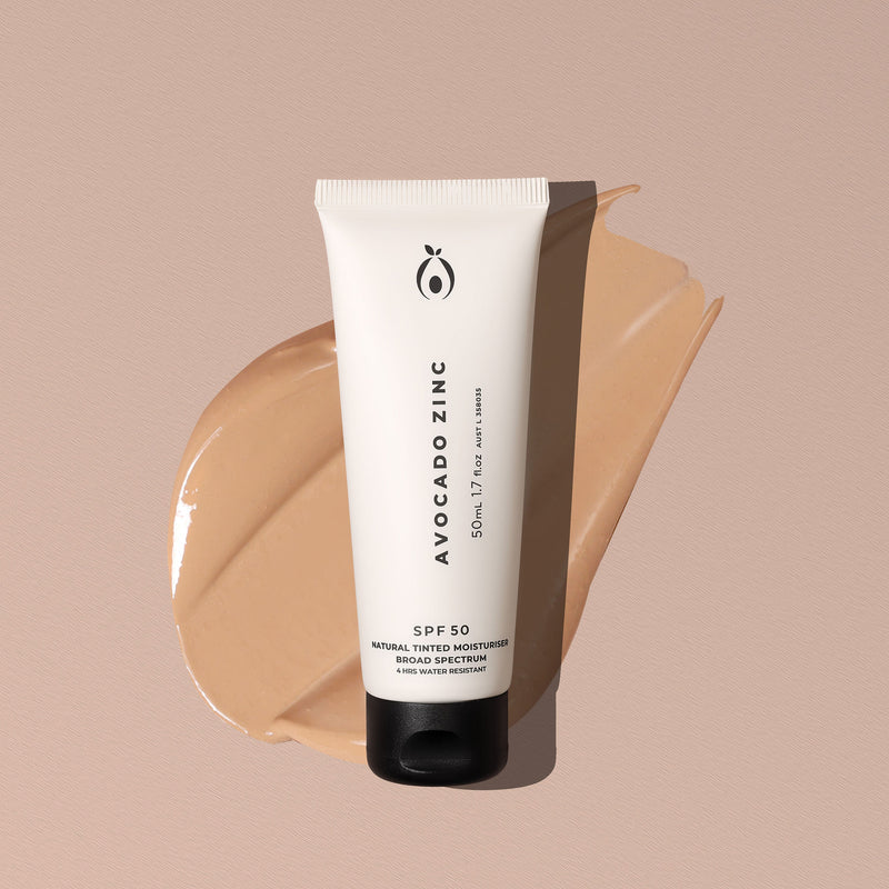 Avocado Zinc SPF 50 Natural Tinted Moisturiser - Light-Medium 50ml