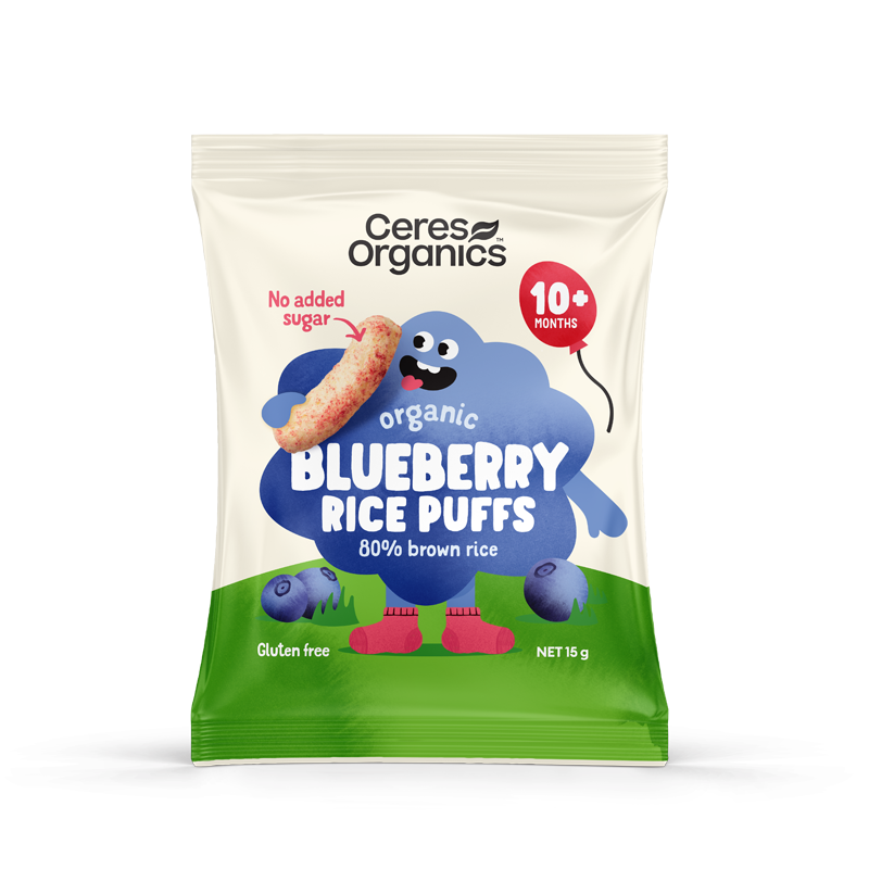 Ceres Organics Organic Baby Rice Puffs Blueberry 15g