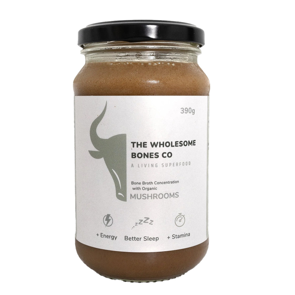 The Wholesome Bones Co Organic Mushroom Bone Broth Concentrate 390g