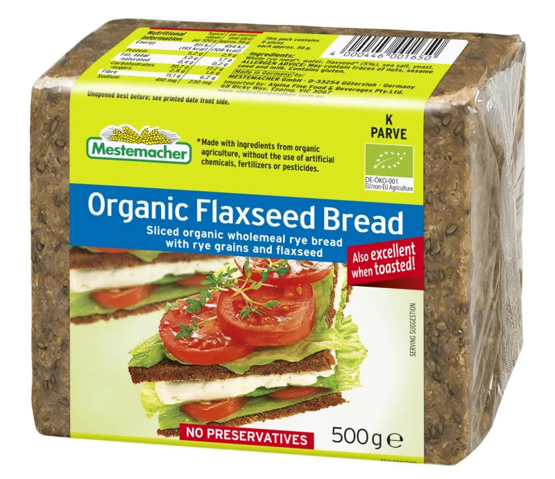 Mestemacher Organic Flaxseed Bread 500g