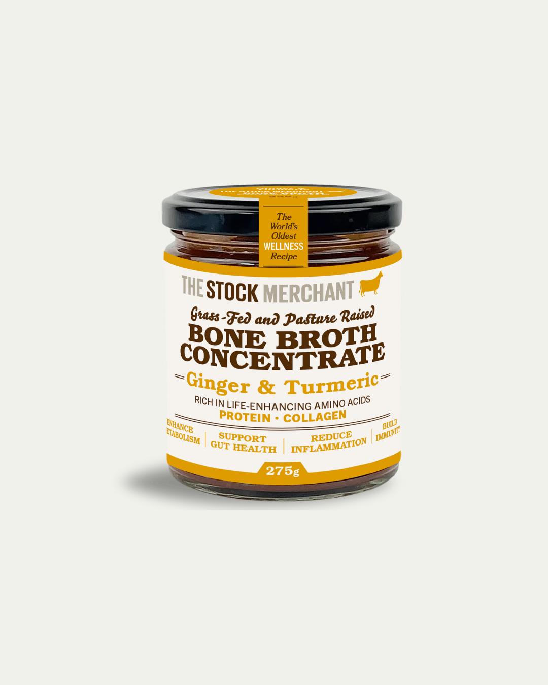 The Stock Merchant Concentrated Beef Bone Broth Ginger & Turmeric 275g