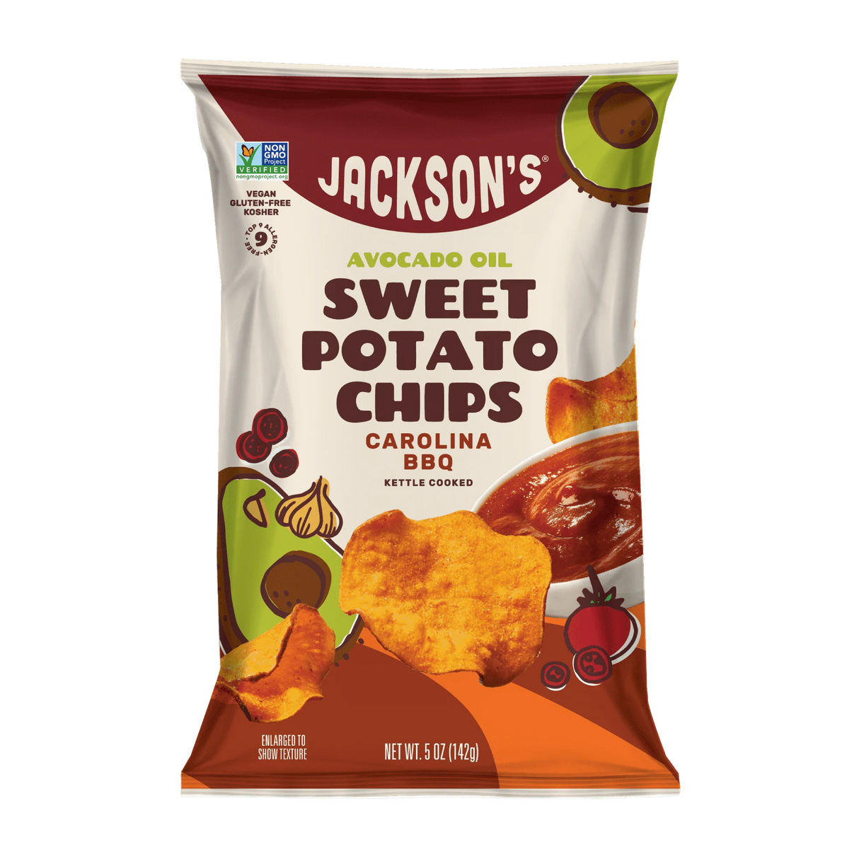 Jackson's Sweet Potato Chips in Avocado Oil Carolina BBQ 142g