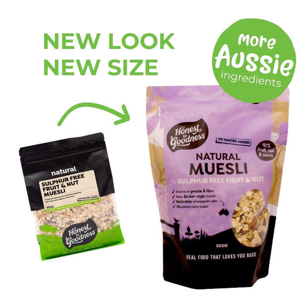 Honest to Goodness Natural Muesli - Sulphur Free Fruit & Nut 500g