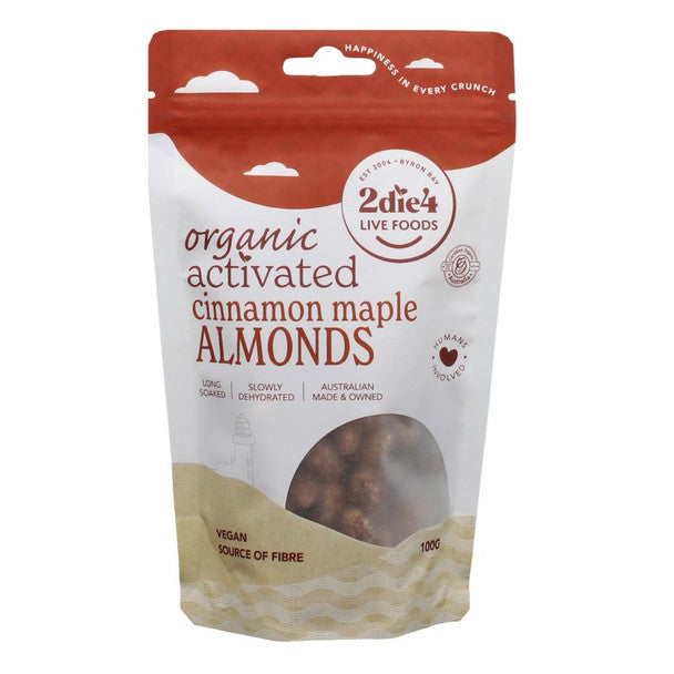 2die4 Live Foods Activated Cinnamon Maple Almonds 100g