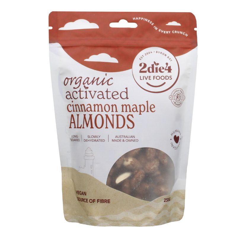 2die4 Live Foods Activated Cinnamon Maple Almonds 250g