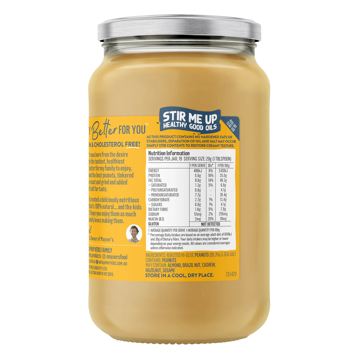 Mayver's Peanut Butter Smooth 375g