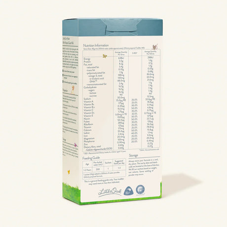 LittleOak Natural Goat Milk Toddler Milk Travel Sachets 6x30g