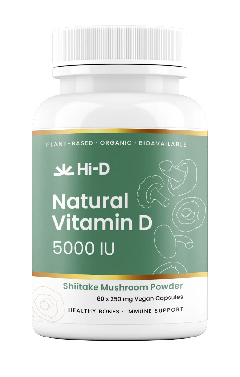 Hi-D Natural Vitamin D 5000IU 100% Shiitake Mushroom Powder 60C