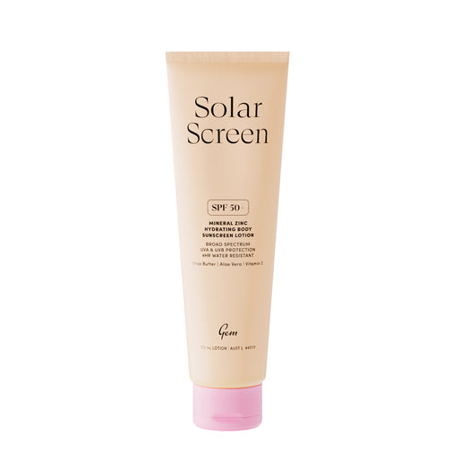 Gem Solar Screen SPF 50+ Mineral Zinc Hydrating Body Sunscreen Lotion 120mL