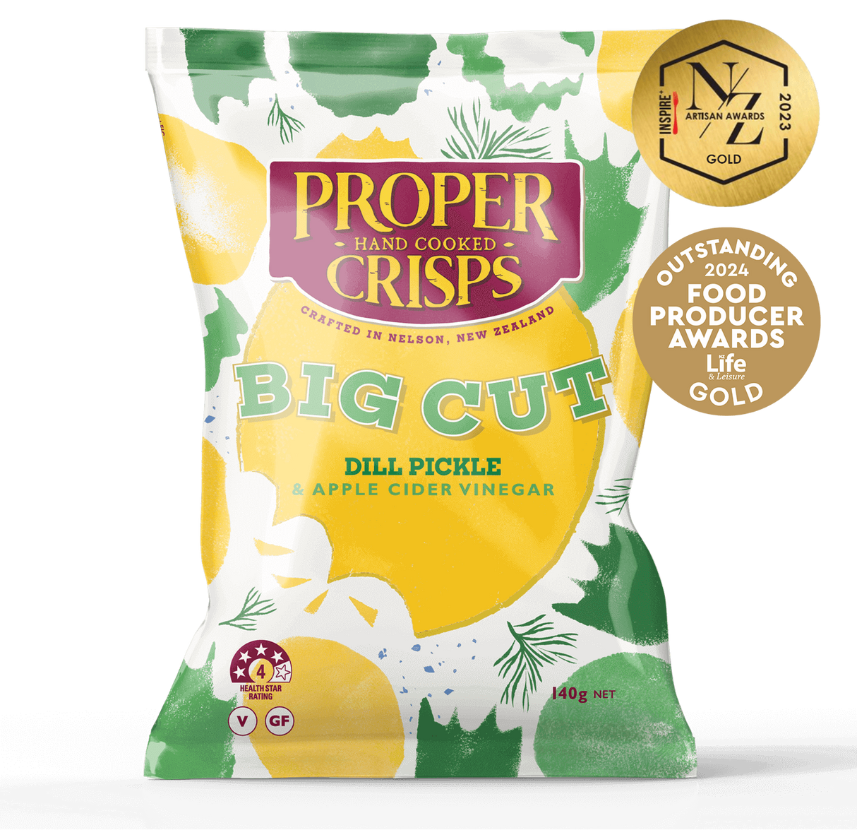 Proper Crisps Big Cut Dill Pickle 140g