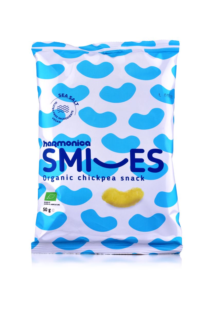 Harmonica Organic Sea Salt Chickpea Smiles 50g