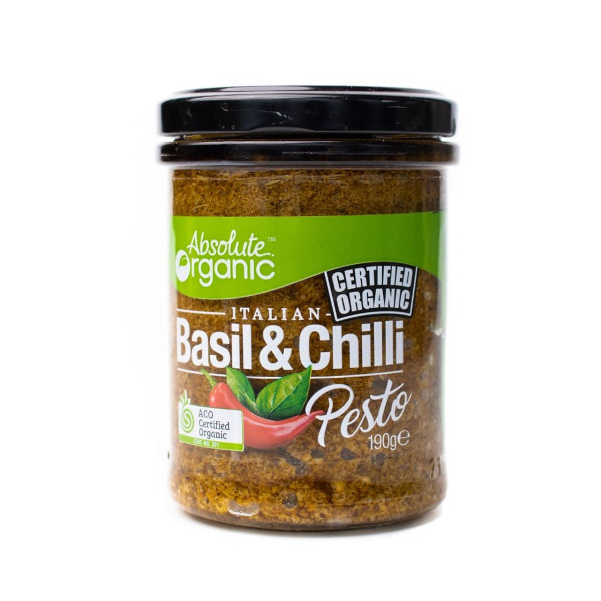 Absolute Organic Basil & Chilli Pesto 190g
