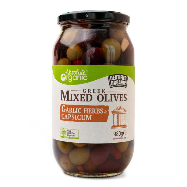 Absolute Organic Green Olives Garlic