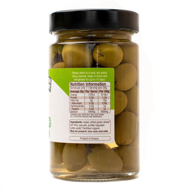 Absolute Organic Green Olives Pitted 295g