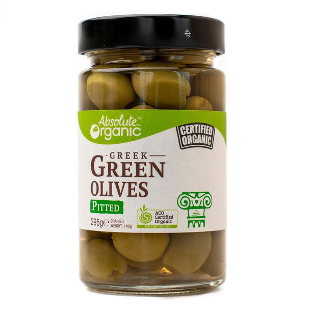 Absolute Organic Green Olives Pitted 295g