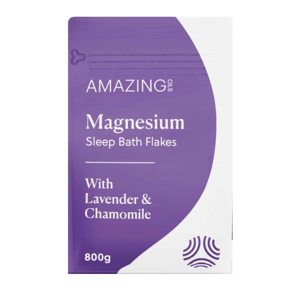 Amazing Oils Magnesium Sleep Bath Flakes with Lavender and Chamomile 800G