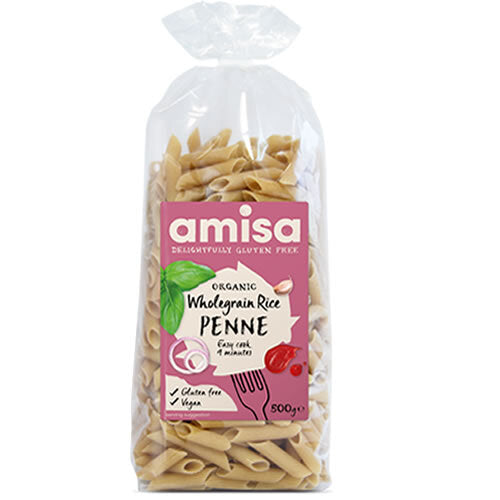Amisa Organic Wholegrain Rice Penne 500g