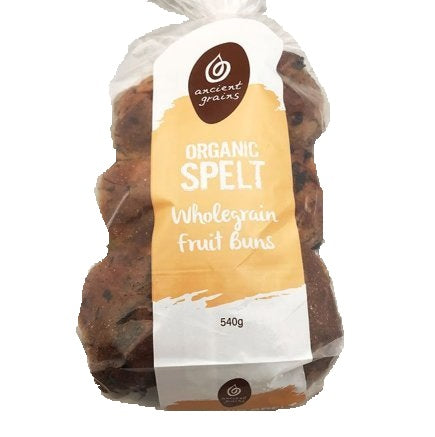 Ancient Grains Wholemeal Spelt Fruit Bun 540g