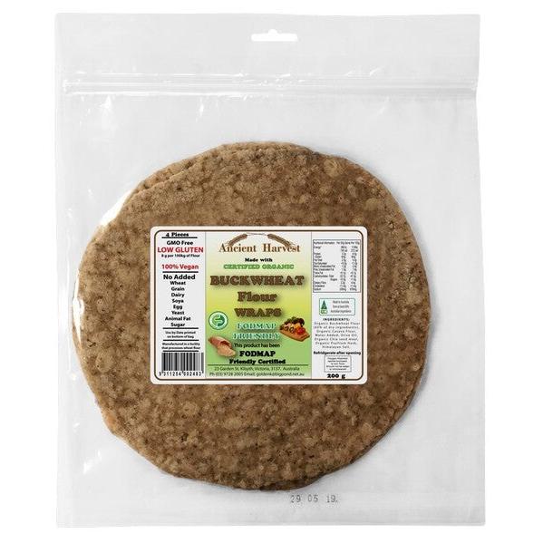 Ancient Harvest Buckwheat Flour Fodmap Wraps 200g