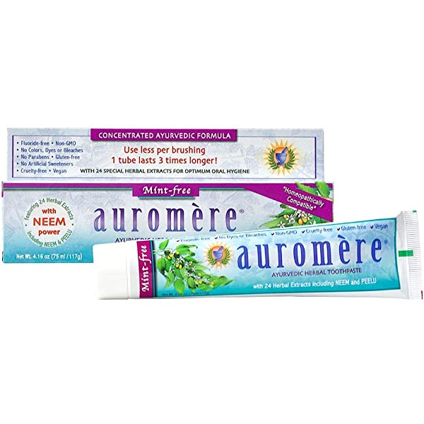 Auromere Mint Free Toothpaste Fluoride Free 117g