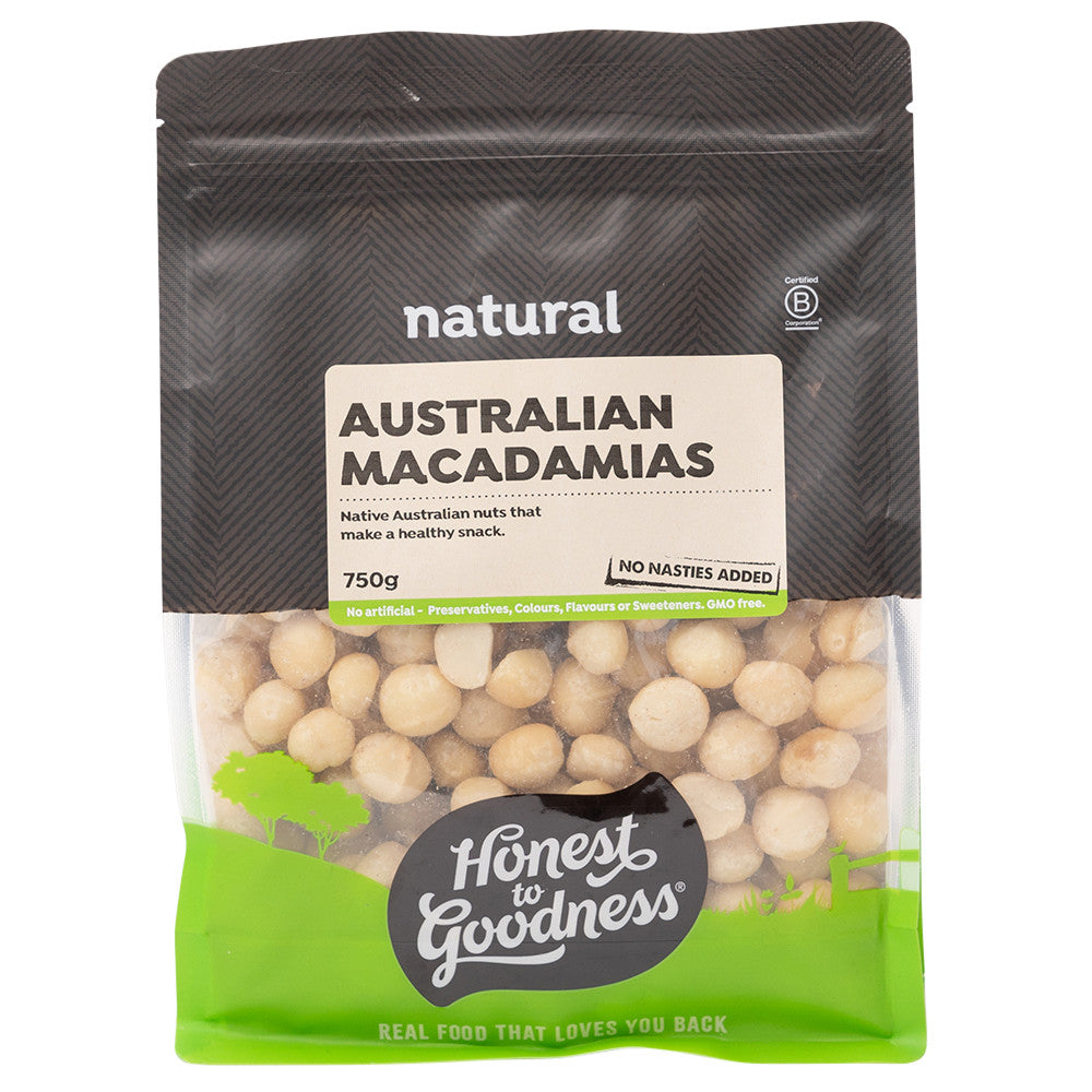 Honest to Goodness Australian Macadamia Nuts 750g