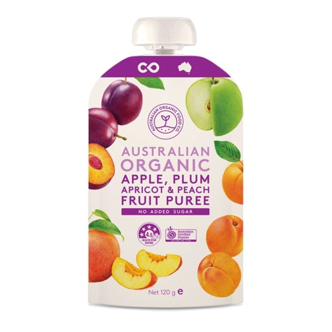 Australian Organic Food Co Apple, Plum, Apricot & Peach Fruit Puree 120g