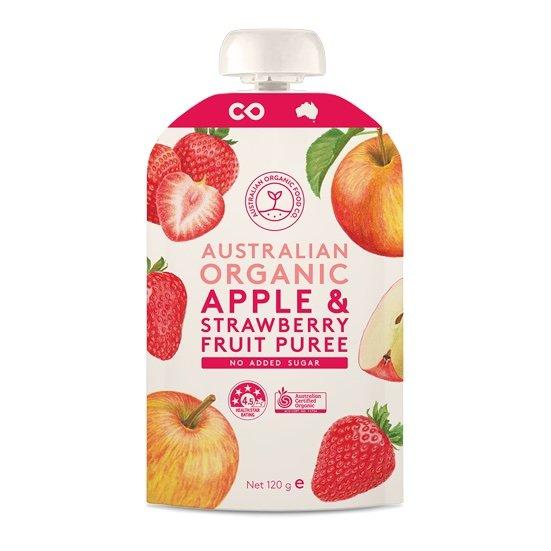 Australian Organic Food Co Apple & Strawberry Fruit Puree 120g