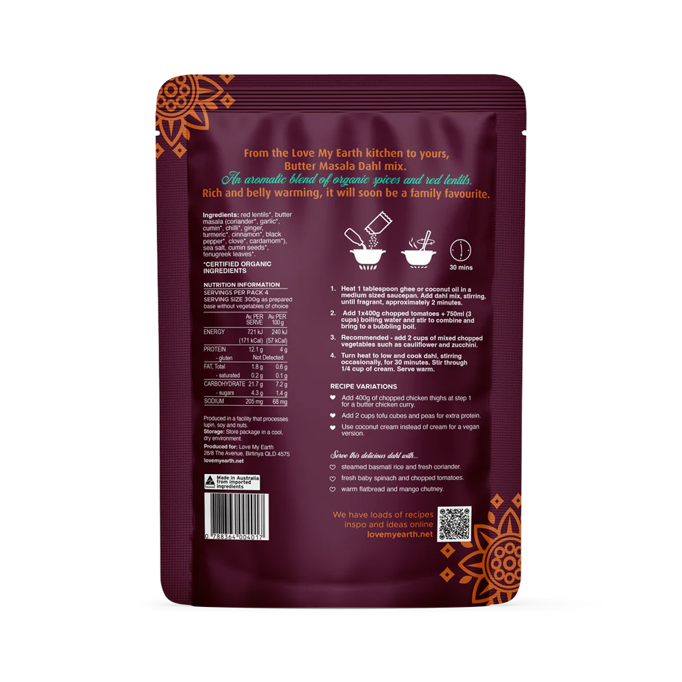 Love My Earth Organic Dahl Mix Butter Masala 50g