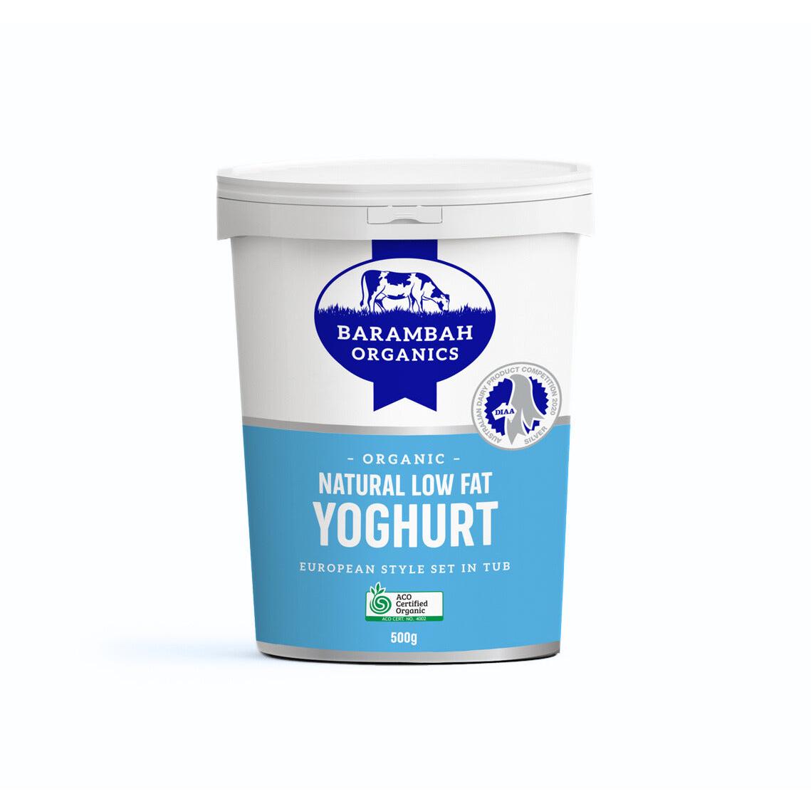 Barambah low fat organic yoghurt 1kg tub