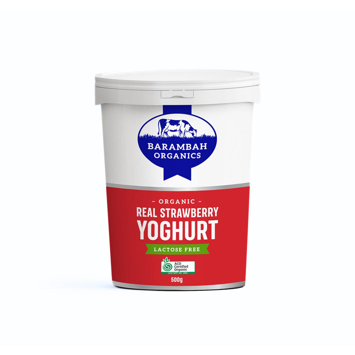 Tub of Barambah Yoghurt Strawberry 500g