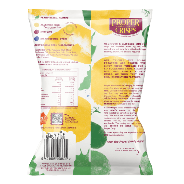 Proper Crisps Big Cut Dill Pickle 140g