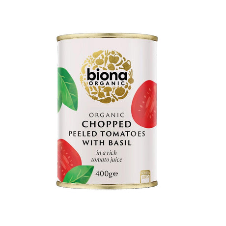 Biona Chop Tomato Basil 400g