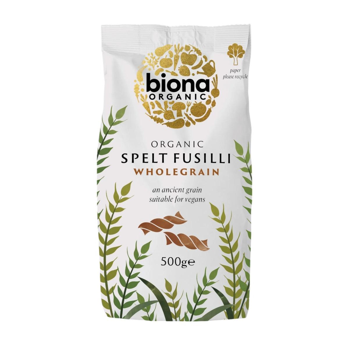 Biona Spelt Fusilli Wholegrain 500g