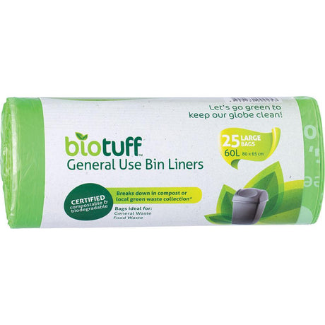Biotuff General Use Bin Liners Large Ba 60L 25