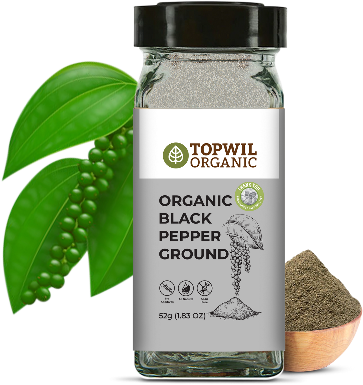 Topwil Black Pepper Ground 52G product pack