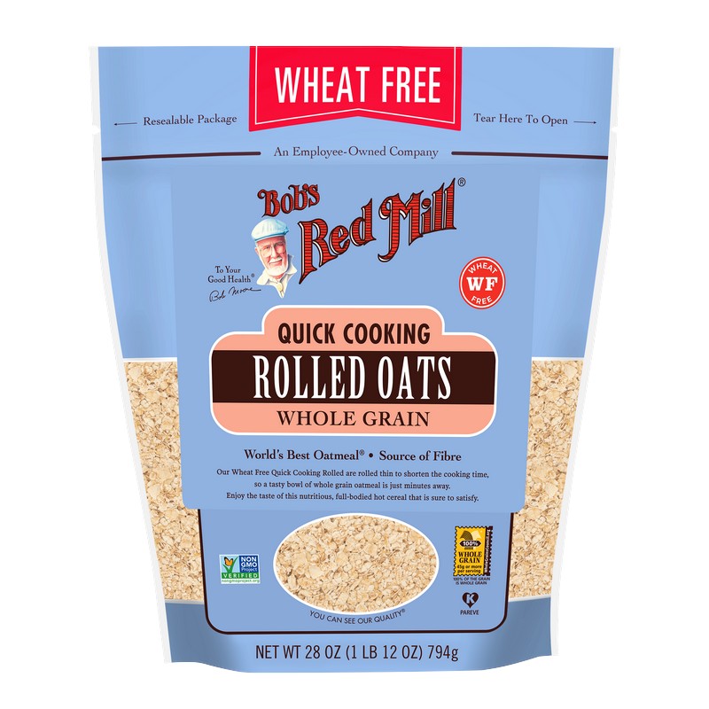 Bobs Red Mill Quick Cooking Rolled Oats Pure Wheat Free Pouch 794g