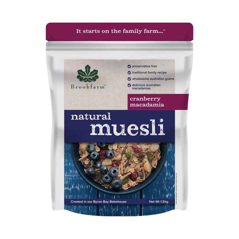 Brookfarm Natural Muesli Cranberry 1.5Kg