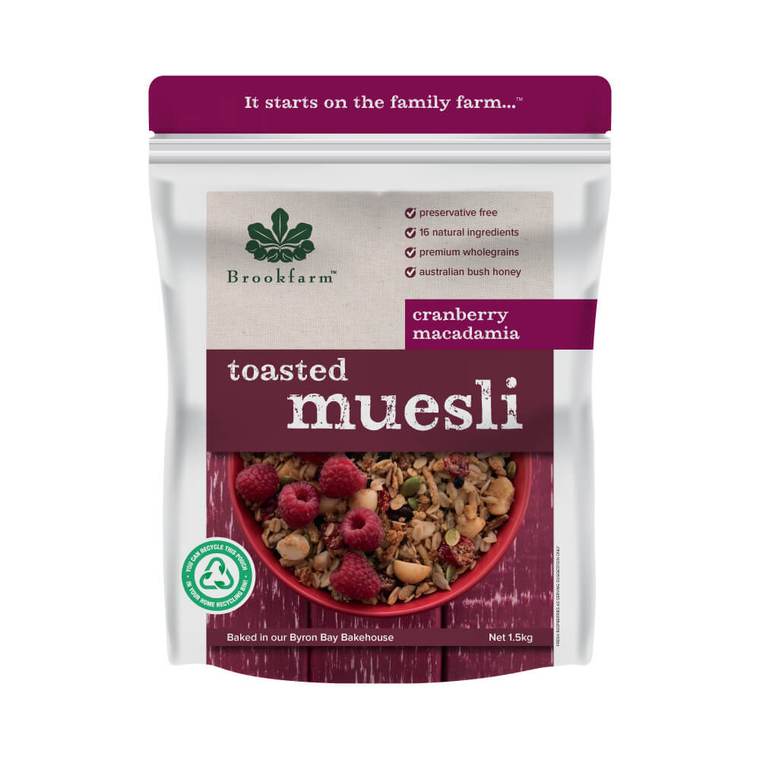 Brookfarm Toasted Muesli Cranberry 1.5Kg