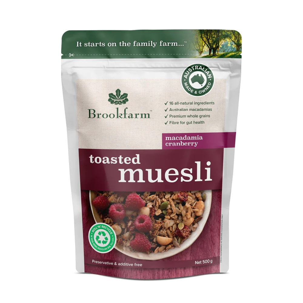 Brookfarm Toasted Muesli Cranberry 500g