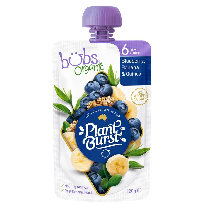 Bubs Organic Blueberry Banan Quinoa 6+120g