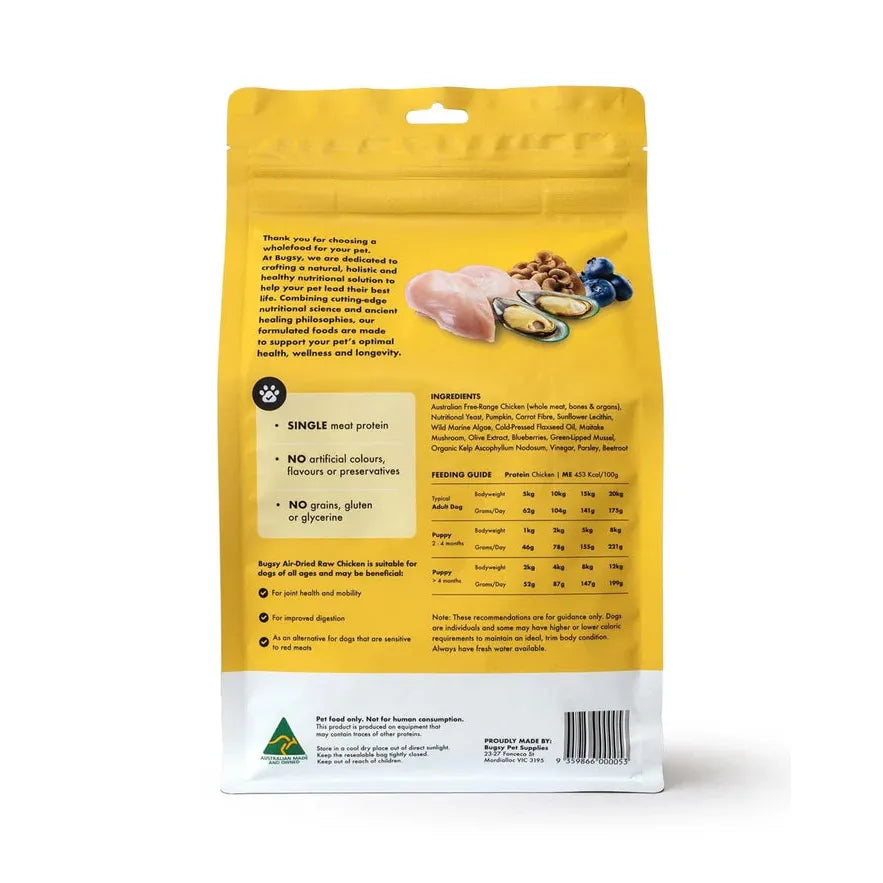 Bugsy's Air-Dried Chicken Dog Food 328g