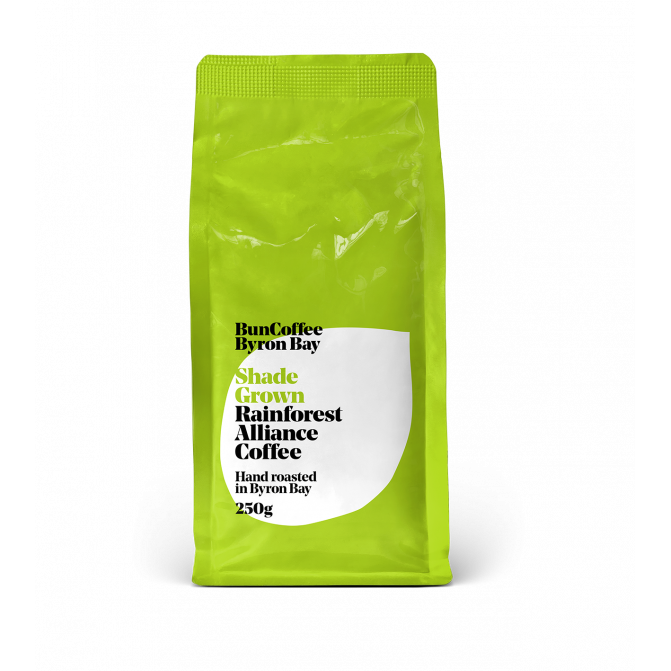 Bun Coffee Byron Bay Rainforest Alliance Coffee Whole Beans 250g