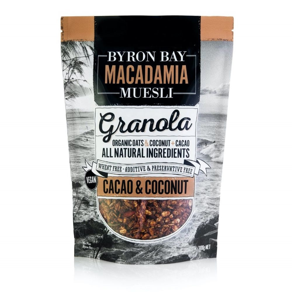 Byron Bay Macadamia Muesli Bay Macadamia Muesli Cacao and Coconut Granola 400g