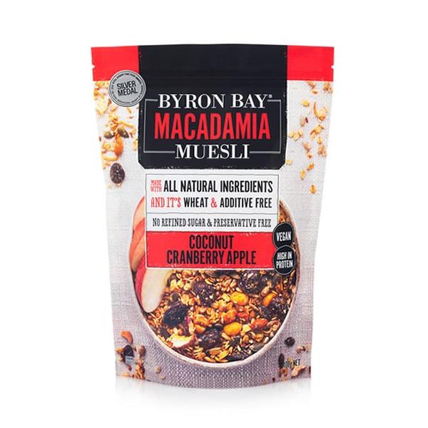 Byron Bay Macadamia Muesli Macadamia Muesli Coco Apple & Cranberry Granola 400g
