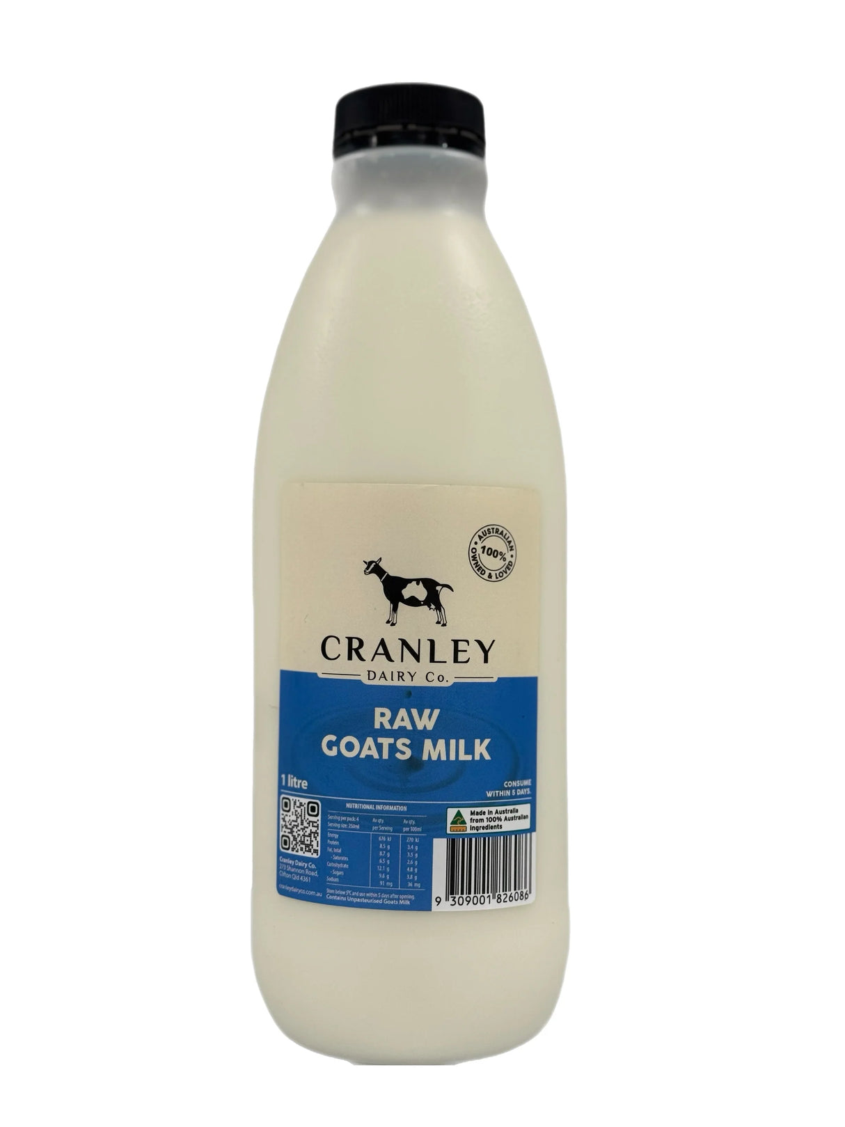 Cranley Dairy Co. Fresh Raw Goats Milk 1L
