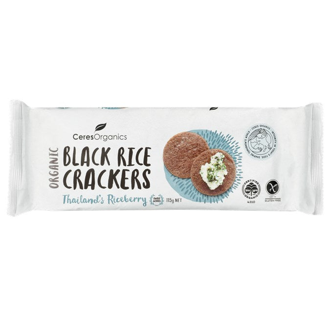 Ceres Organics Black Rice Crackers Original 115g