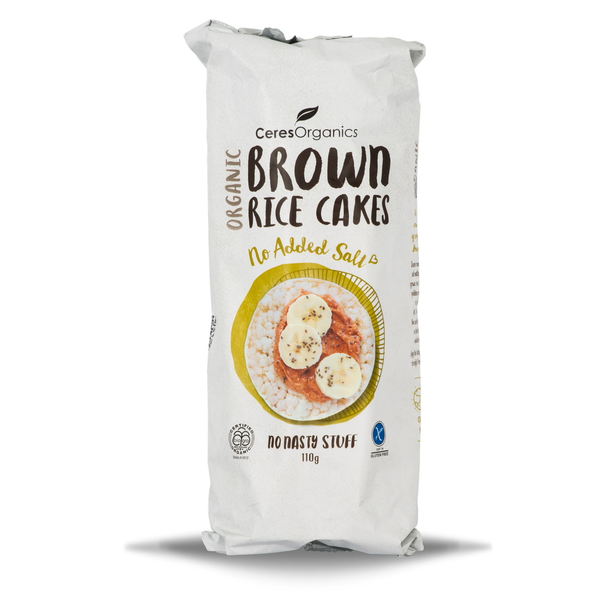 Ceres Organics Brown Jasmine Rice Cakes No Added Salt 110g