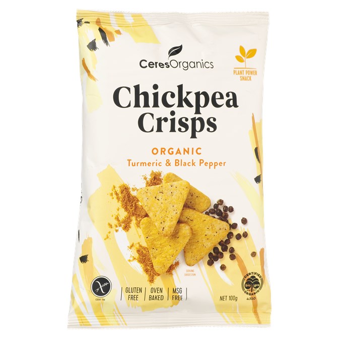 Ceres Organics Chickpea Crisps Turmeric & Black Pepper 100g